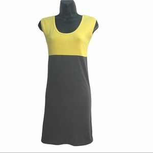 Derek Heart Gray and Yellow Sleeveless Bodycon Dress Size Medium